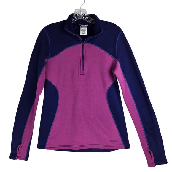 Patagonia Polartec 2 tone Pink Purple Pull over 1/2 Zip Women's Size Small #816 - Picture 1 of 8